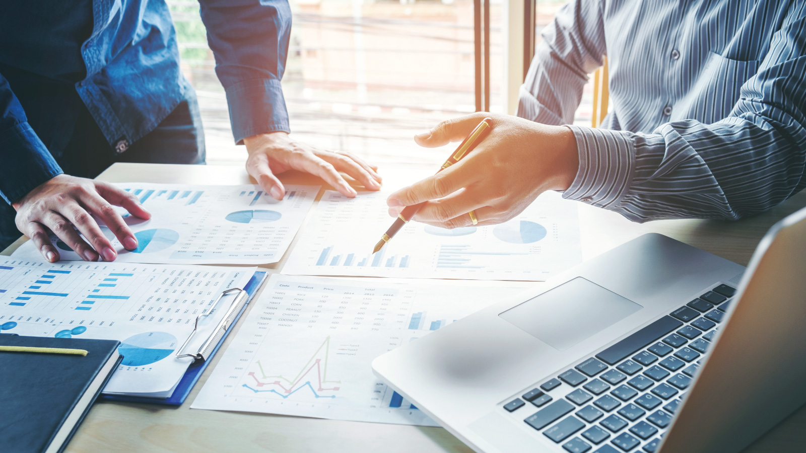 business documents on table