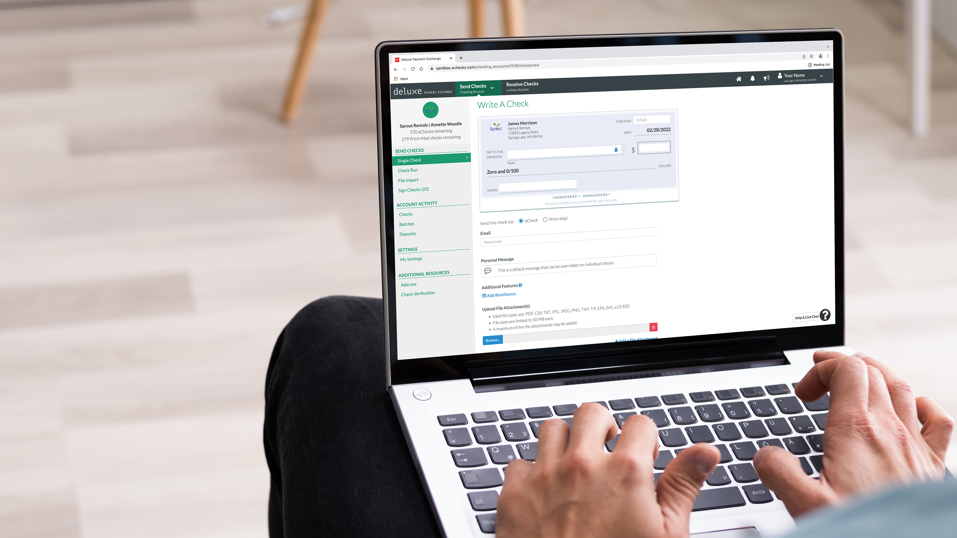 Paying bills using Deluxe Payment Exchange