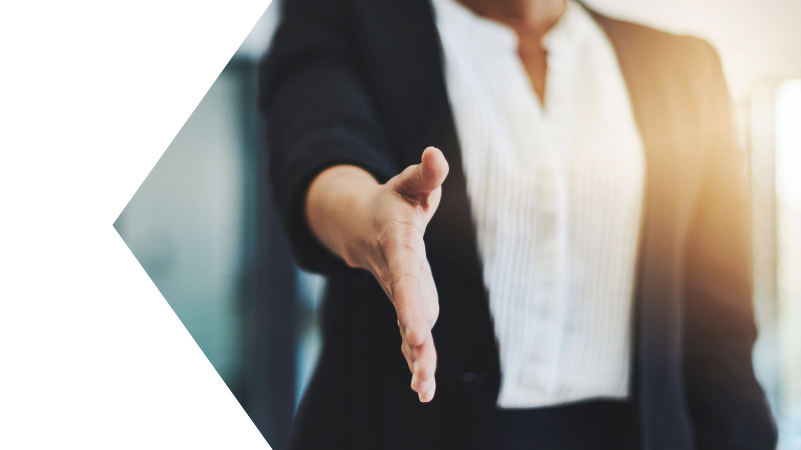 woman reaching for a handshake